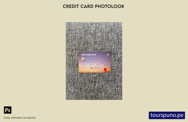 listo para imprimir Plantilla frontal de aspecto fotográfico de Mastercard del n